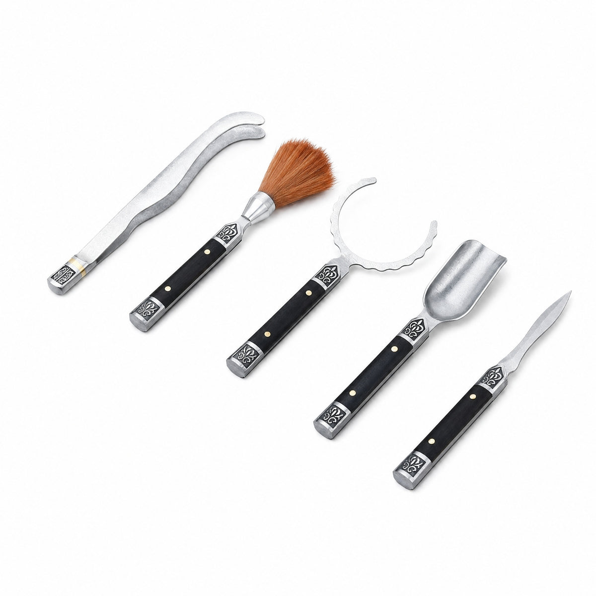 5 Pieces Tea Ceremony tool with Wooden Handles Traditional Set Practical for Hosts