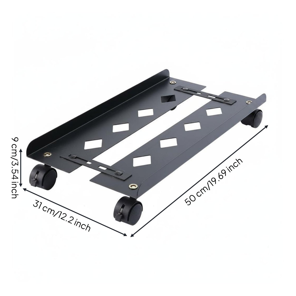 Adjustable Stand Vented Base Computer Cart Ventilated Design Floor Stand for Office