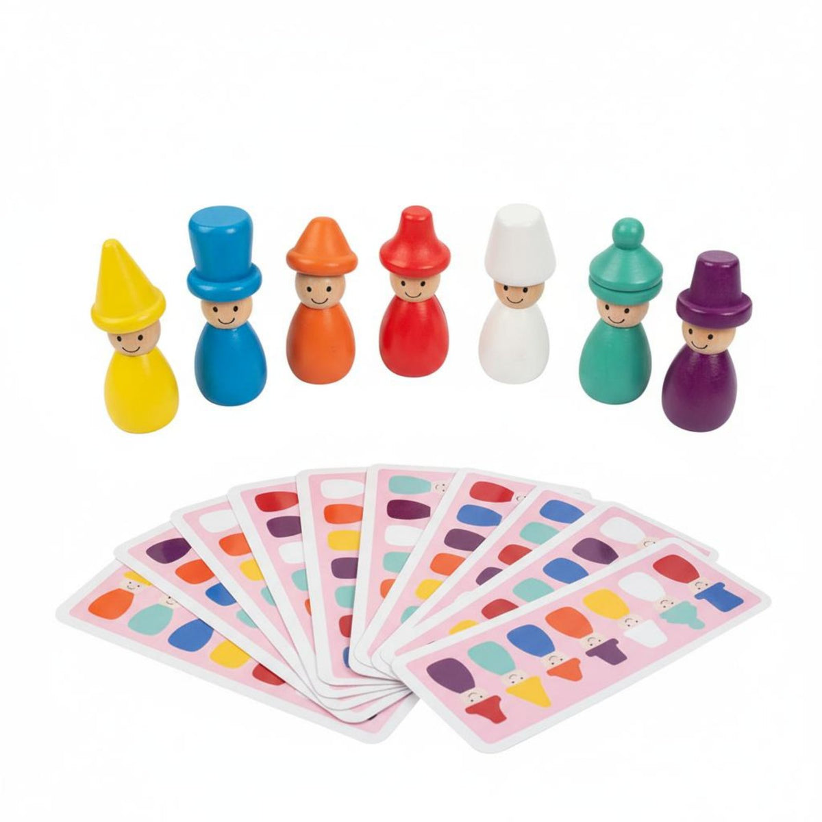Child-Centered Color Sorting Toy Early Learning Color Shape Matching Toy Fine Motor Skills Hat Matching Game for Kids, Kindergarten