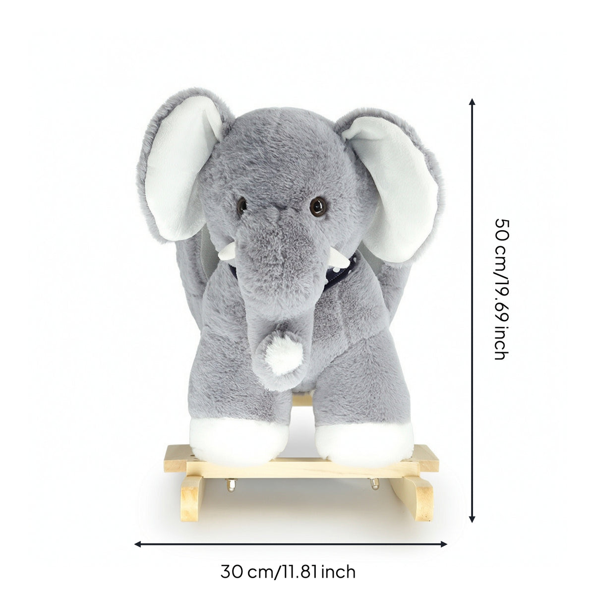 Soft Rocking Animal Padded Rocking Animal with Wooden Rockers Rideon Plaything for Young Children, Playroom