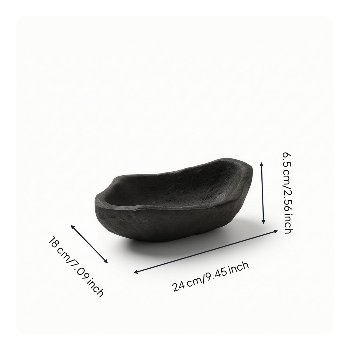 Carbonized Artisan-Crafted Wooden Tray Wabi-Sabi Wood Tray with Raised Sides Organic Shape Hand-Made for Home Decorators, Minimalists, Tabletop Decor, Tea Setups, Coffee Table