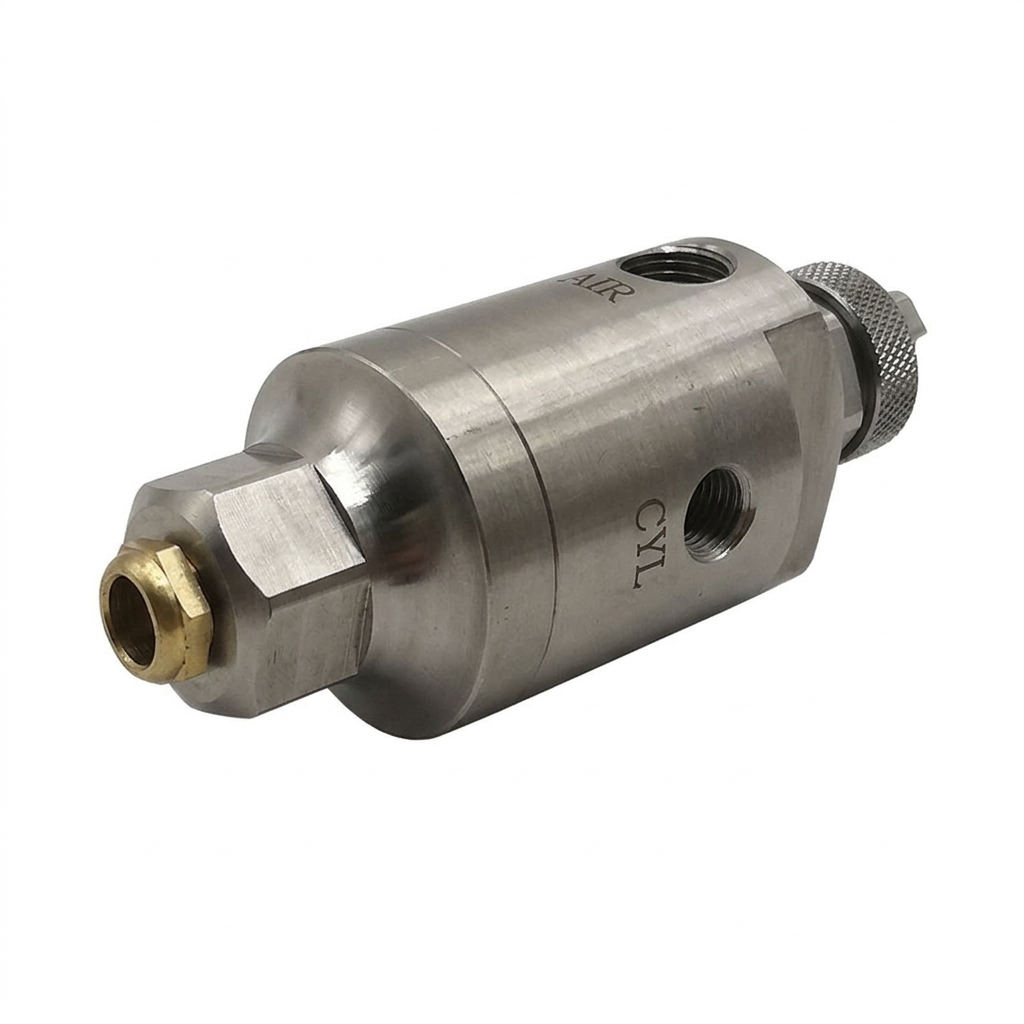 Stainless Steel Two-Fluid Mist, Gas-Water Mixing Nozzle, Industrial Spray Head, #variant:Fan-shaped Air Atomizing Nozzle with Silencer