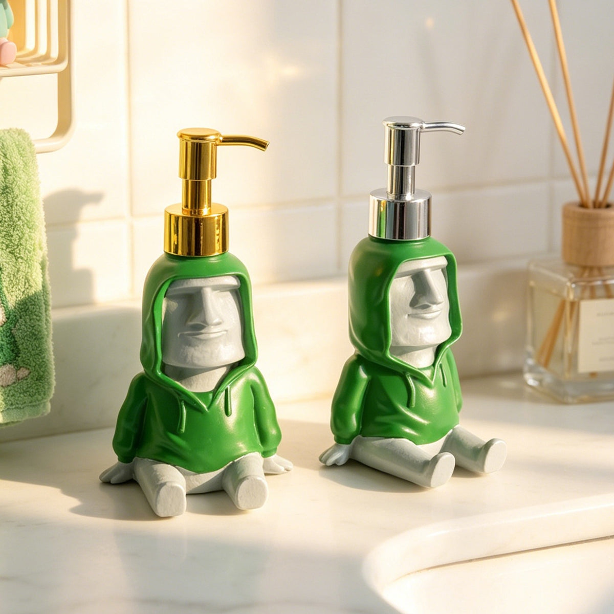 Novelty Moai Statue Soap Dispenser for Bathroom