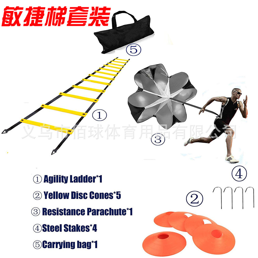 Agility Training Ladder Set with Cones and Resistance Parachute for Soccer Speed Training