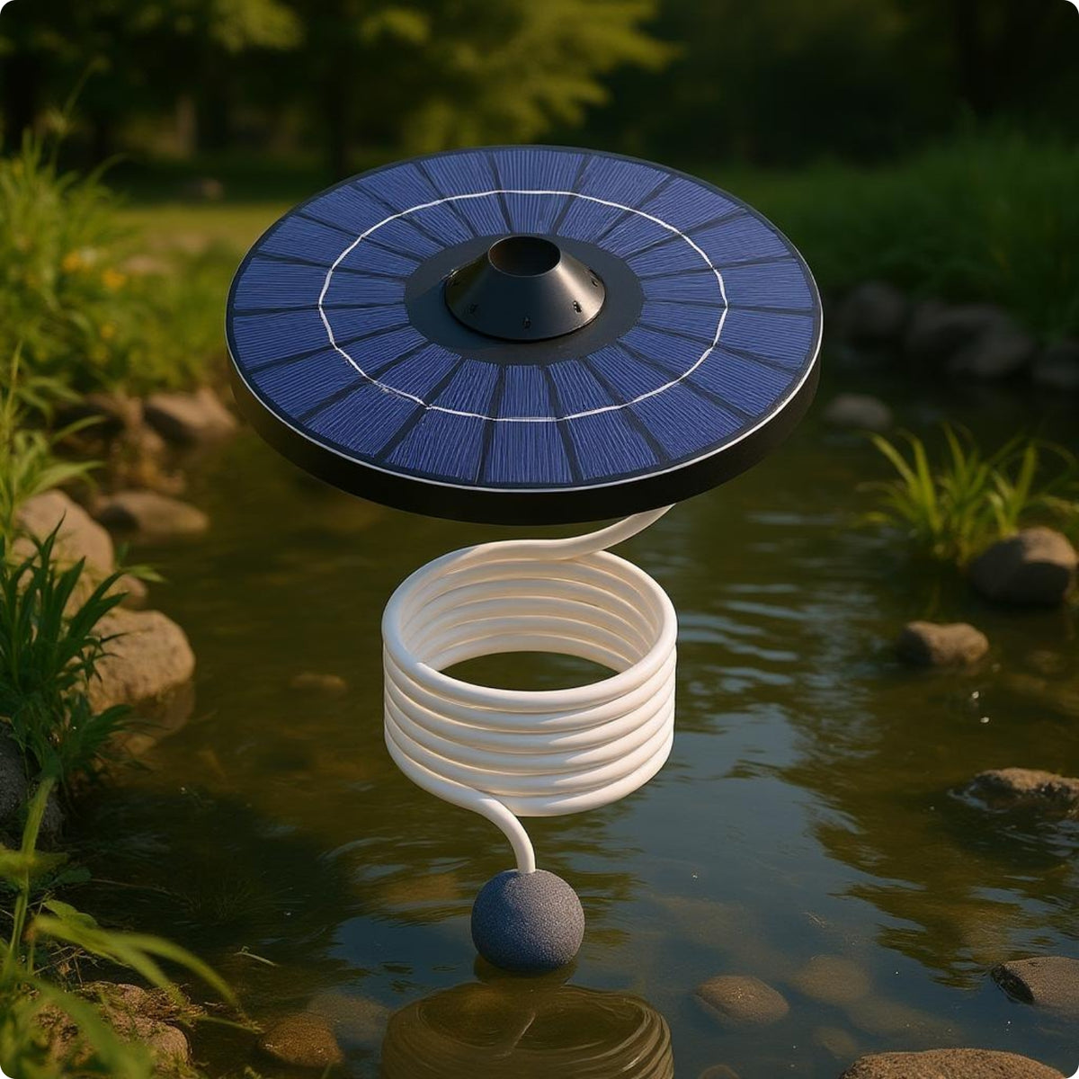 Solar Aerator Pump Coiled Tube Pond Aerator Air Stone Air Stone