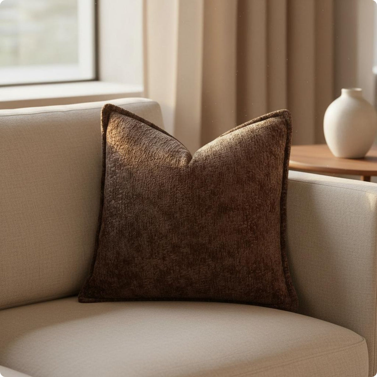 2 Pieces Chenille Pillow Luxury Chenille Pillow Cover Easy to Clean Couch Cushion for Living Room