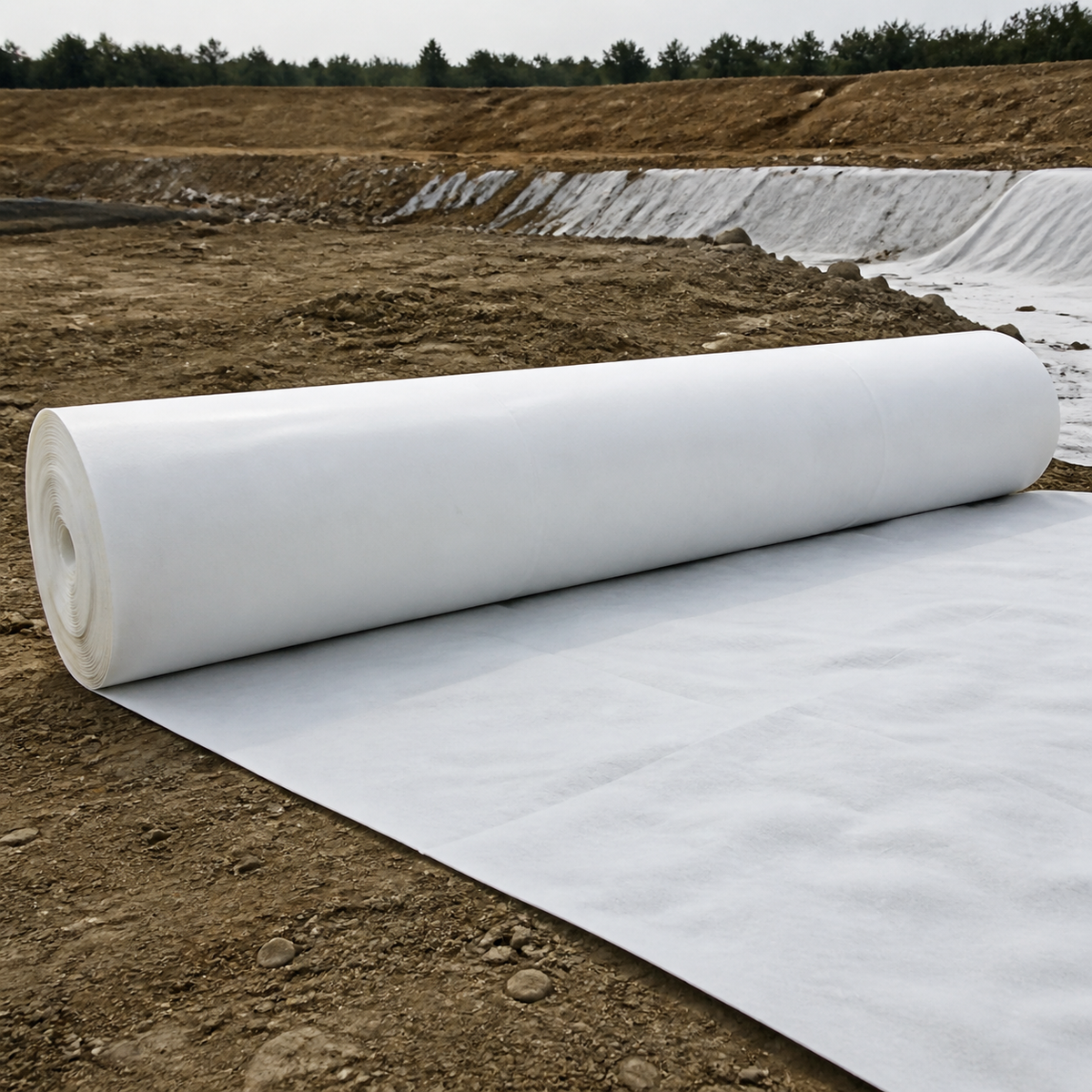 Geocomposite Membrane Roll, Anti-Seepage Geotextile Membrane Roll for Pond & Lake Liner, Non-Woven Material & Film Drainage Membrane Roll