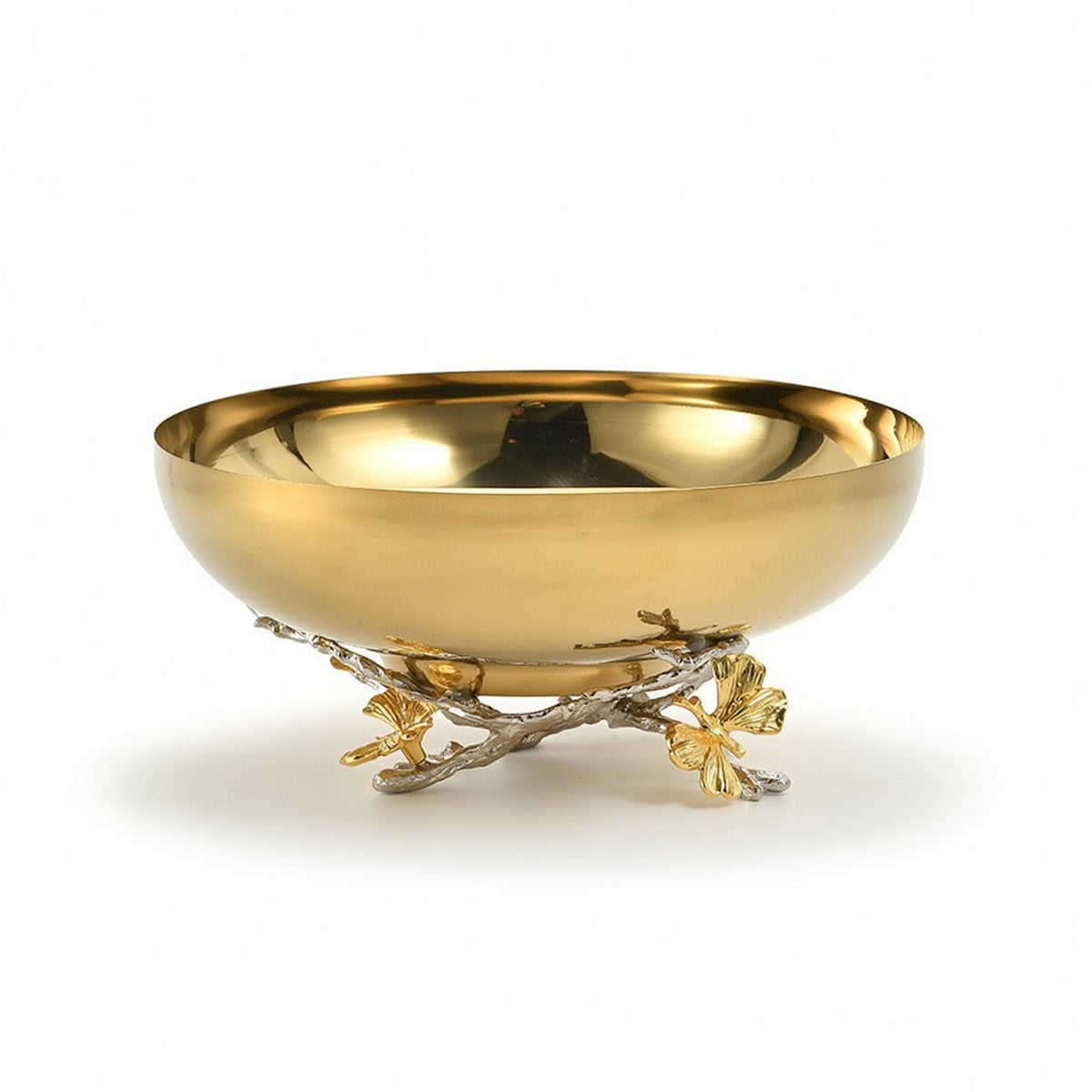 Bowl with Butterfly Base Ornate Gold Metal Bowl Elegant Compote for Vanity
