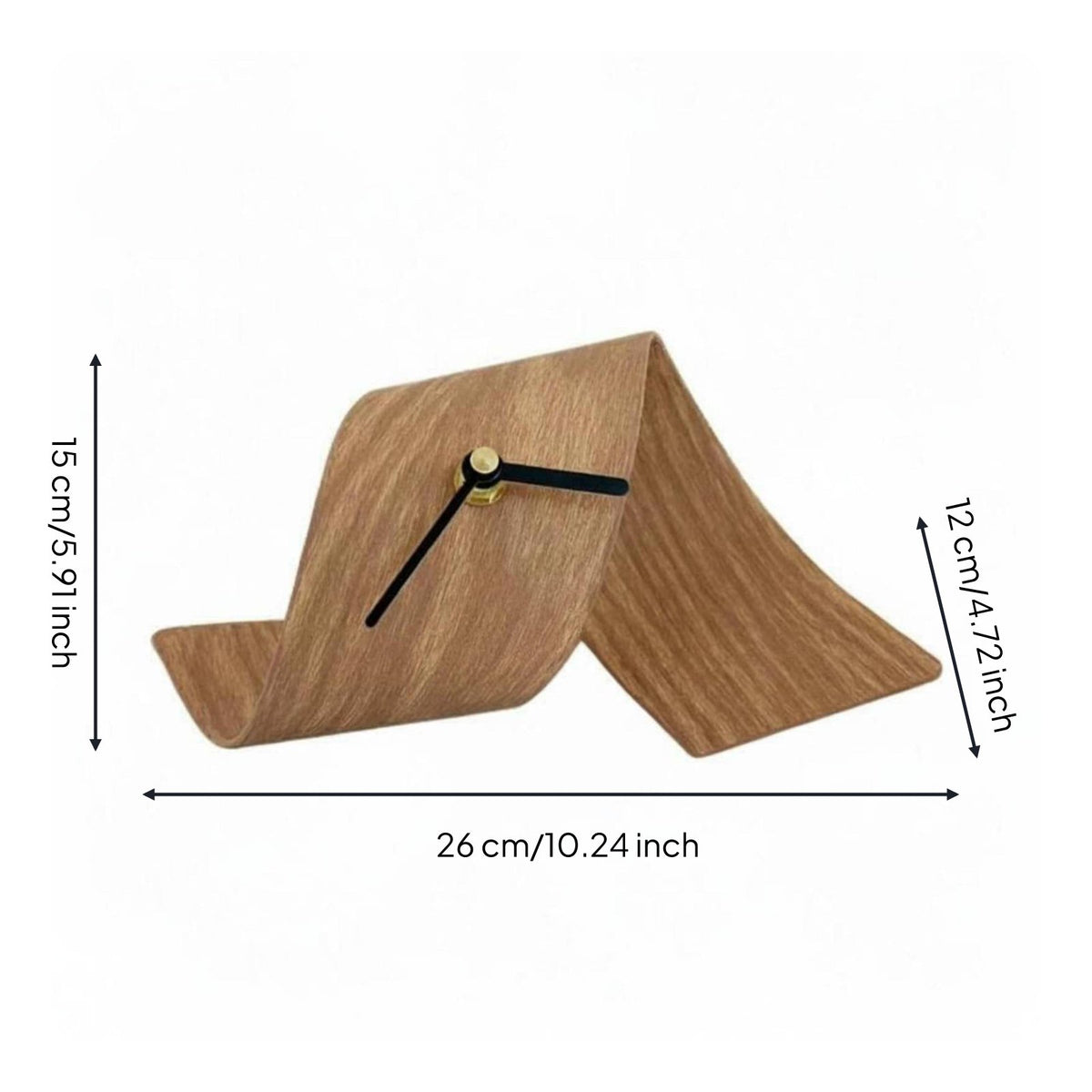 Minimalist Wood Grain Clock Abstract Wave Clock Home Decor for Office, Bedroom