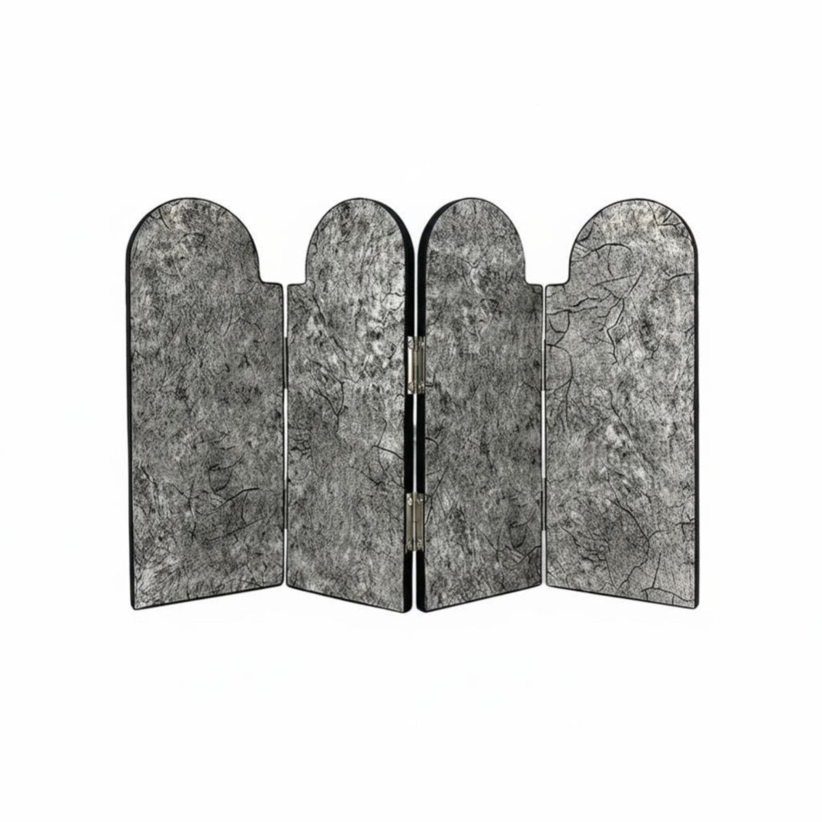 Foldable Design Miniature 4-Panel Folding Screen Modern Oriental Aesthetic 4-Panel Partition Handmade House Decoration Double-Hinged Panels for Interior Designers, Apartment Dwellers, Bedroom, Bedside Table, Desktop, Bookshelf
