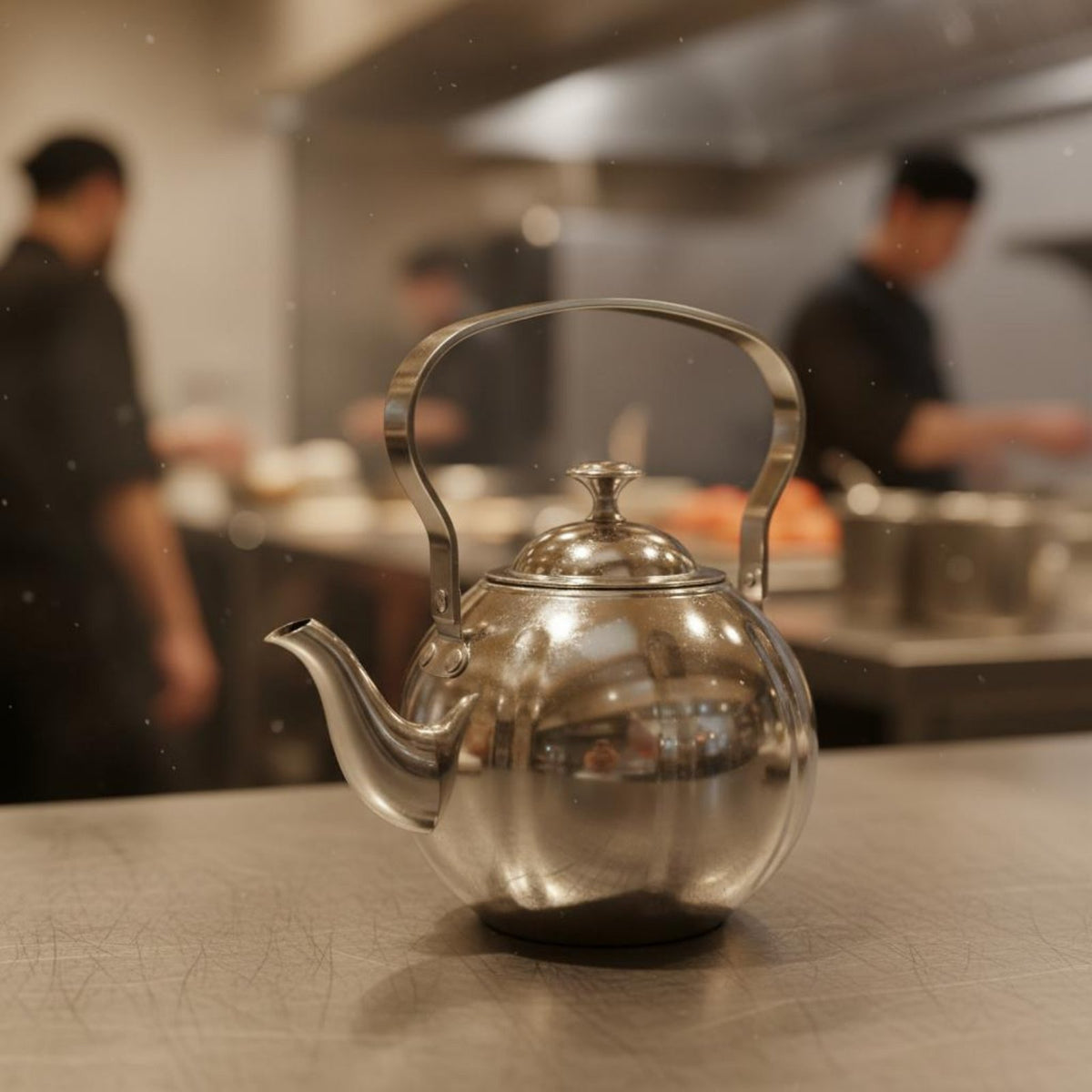 Stainless Steel Teapot Easy to Clean Tea Kettle with Infuser Thickened Material Metal Tea Pot for Restaurant, Hotel, Home