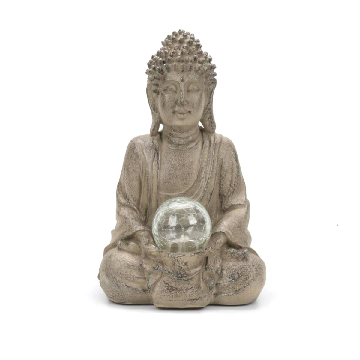 Buddha Statue with Globe Zen Buddha Statue Spiritual for Entryway