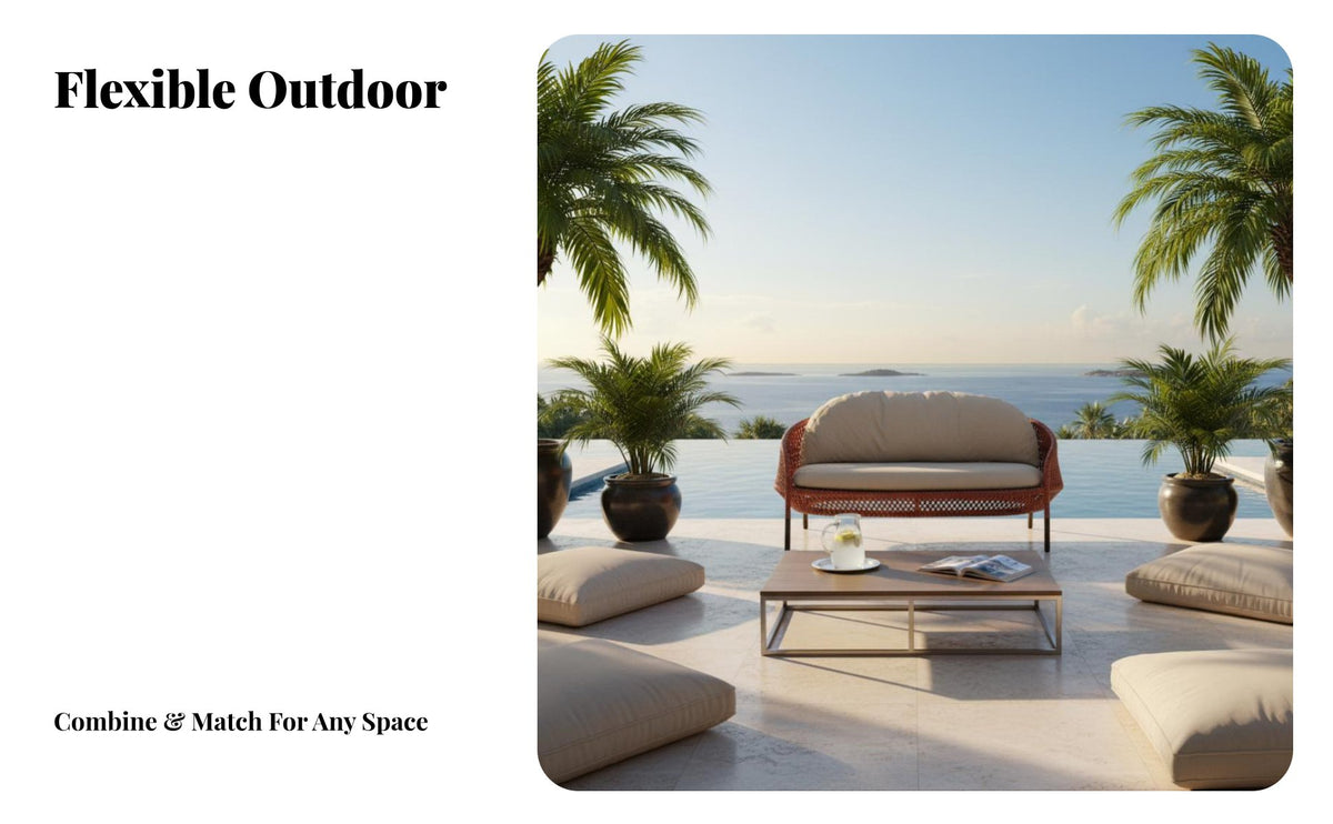 Rattan Design 4-Piece Woven Sofa Set and Water Resistant Outdoor Furnishing All-Weather Conversation Group Handwoven Design for Families, Homeowners, Entertainers, Sunroom, Balcony, Garden, supportyard