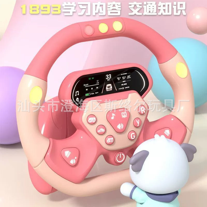 Children's Co-pilot Steering Wheel Toy with Music and Sound