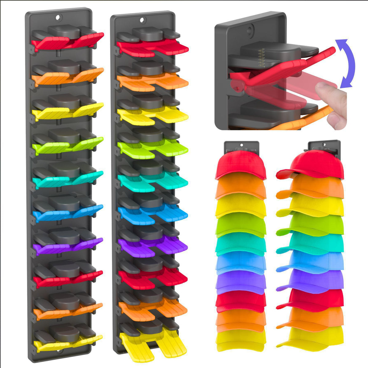 Colorful Baseball Cap Organizer Rack Hat Rack