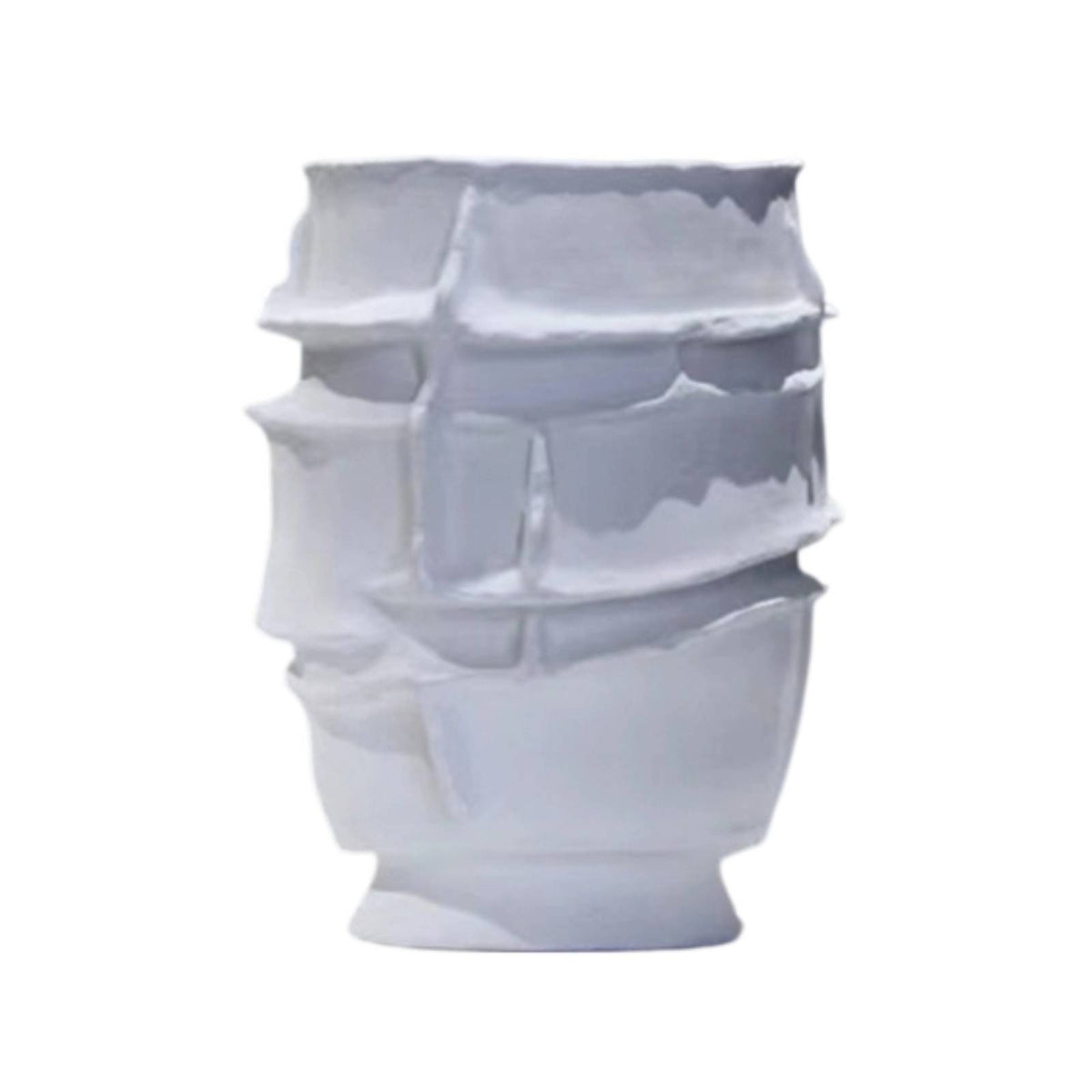Ceramic Vase White Tabletop Vase Glazed for Living Room, Minimalists