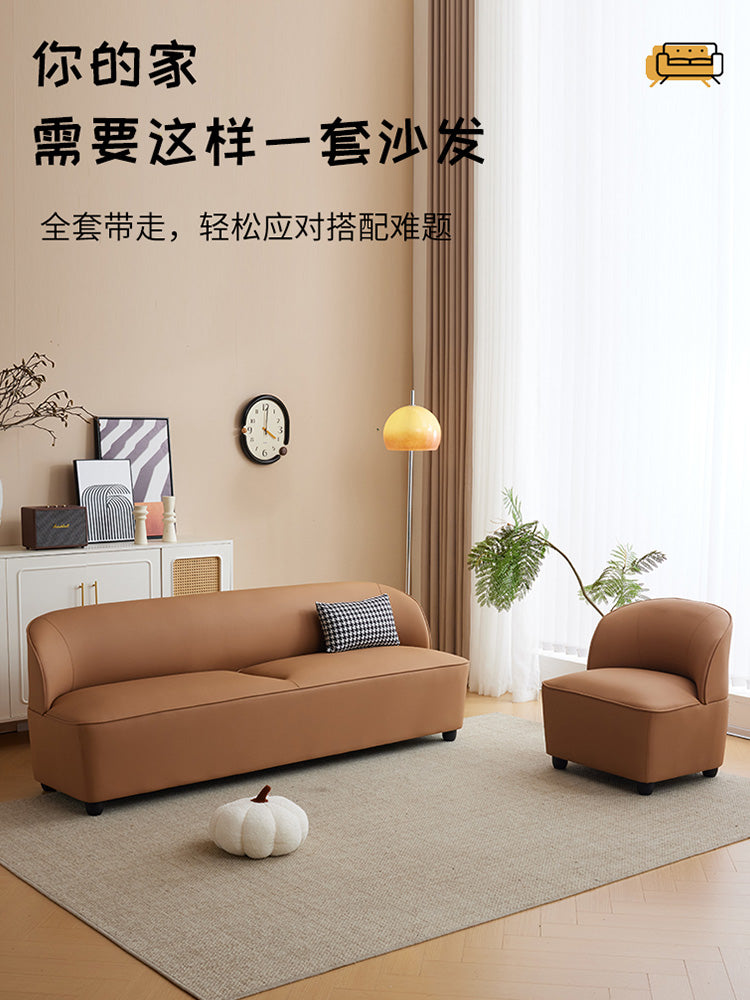 小沙发简约双人三人小户型办公室服装店理发店咖啡店皮艺布艺沙发
