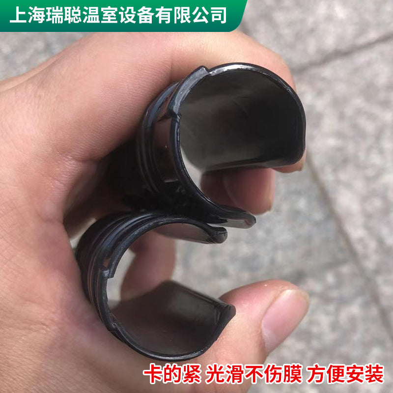 大棚配件大全压膜卡固膜卡 塑料卡膜扣 蔬菜大棚薄膜卡钢管卡扣 22管4分管绿色方簧