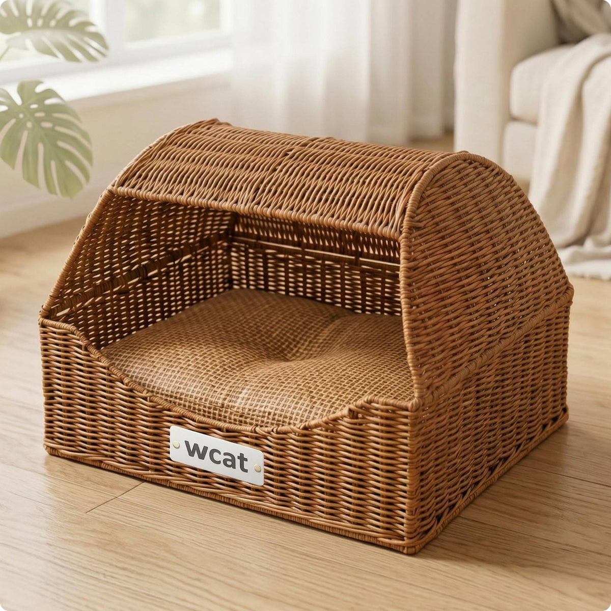 Drawer Type Pet Bed Cozy Woven Pet Nest Easy to Clean for Summer, Small Dogs