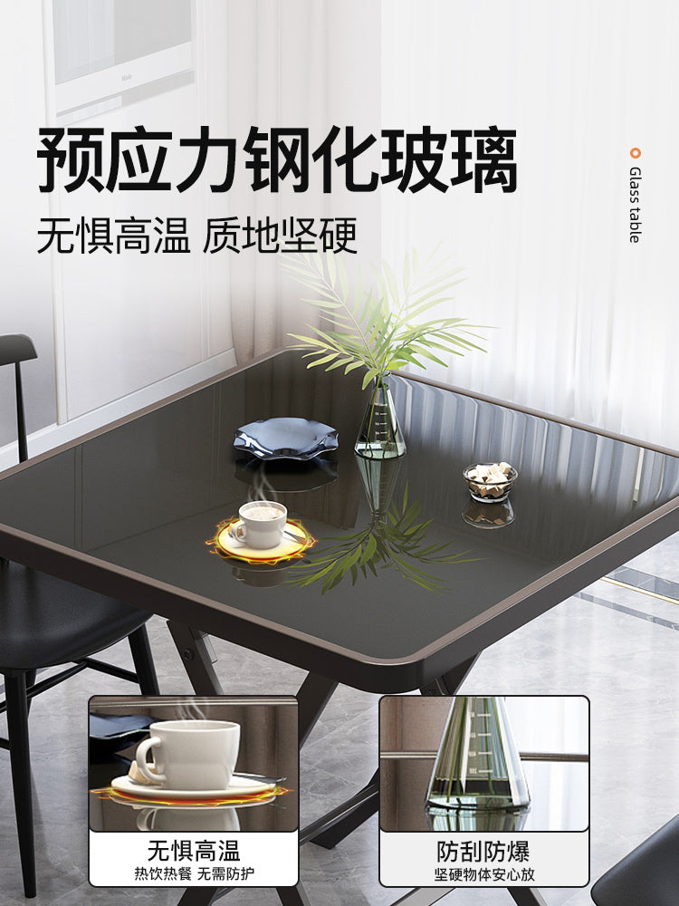 可折叠桌子不锈钢餐桌简易家用小户型吃饭小方桌圆桌摆摊阳台茶几