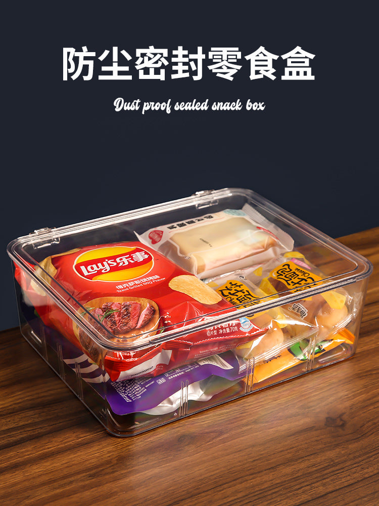 零食收纳盒桌面防尘神器放客厅的茶几创意盒子透明餐桌密封杂物筐