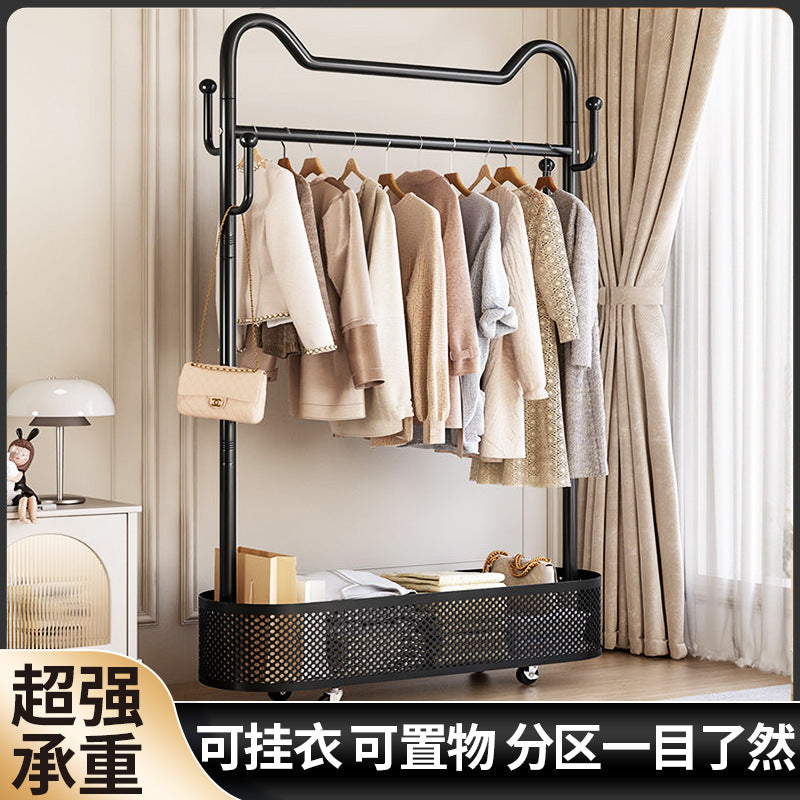 奶油风衣帽架落地卧室家用立式收纳置物挂衣架床边晚上放衣神器