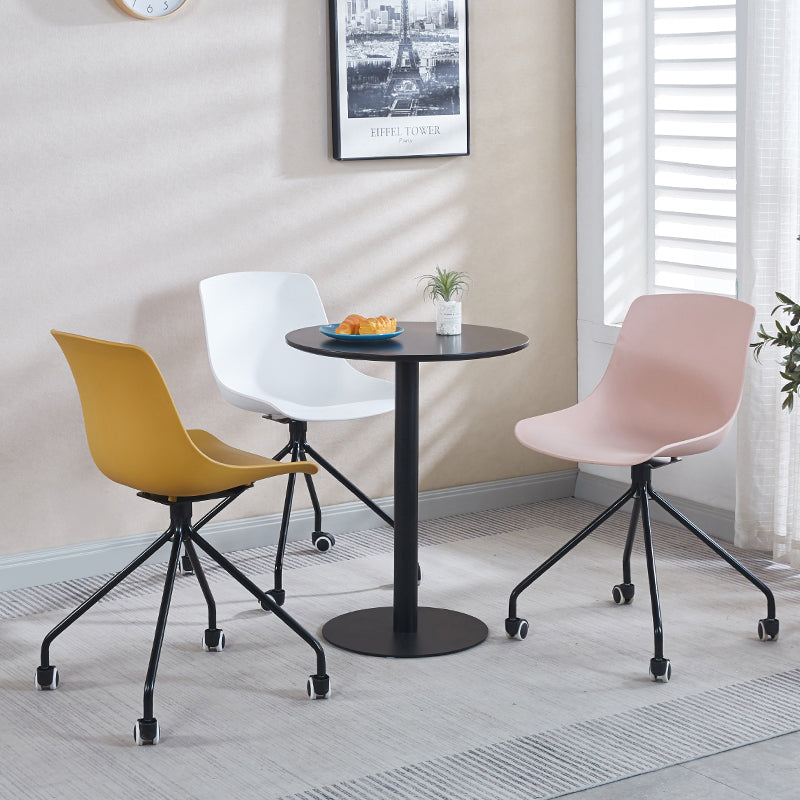 北欧时尚简约洽谈商务休闲办公靠背电脑书桌舒适滑轮懒人护腰座椅 灰色加厚黑色脚 钢制脚