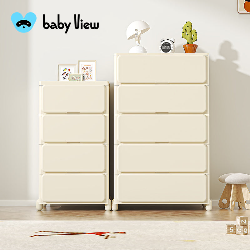 Babyview收纳柜抽屉式家用加厚储物柜子多层夹缝置物柜卧室床头柜 40面宽收纳柜-三层【升级加厚 一体免安装】