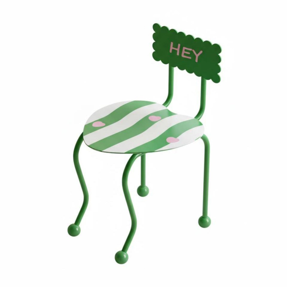 Wavy Leg Heart Seat Chair Dopamine Decor Playful Aesthetic Vanity Stool Creative Design Distinctive Shape for Women, Teenagers
