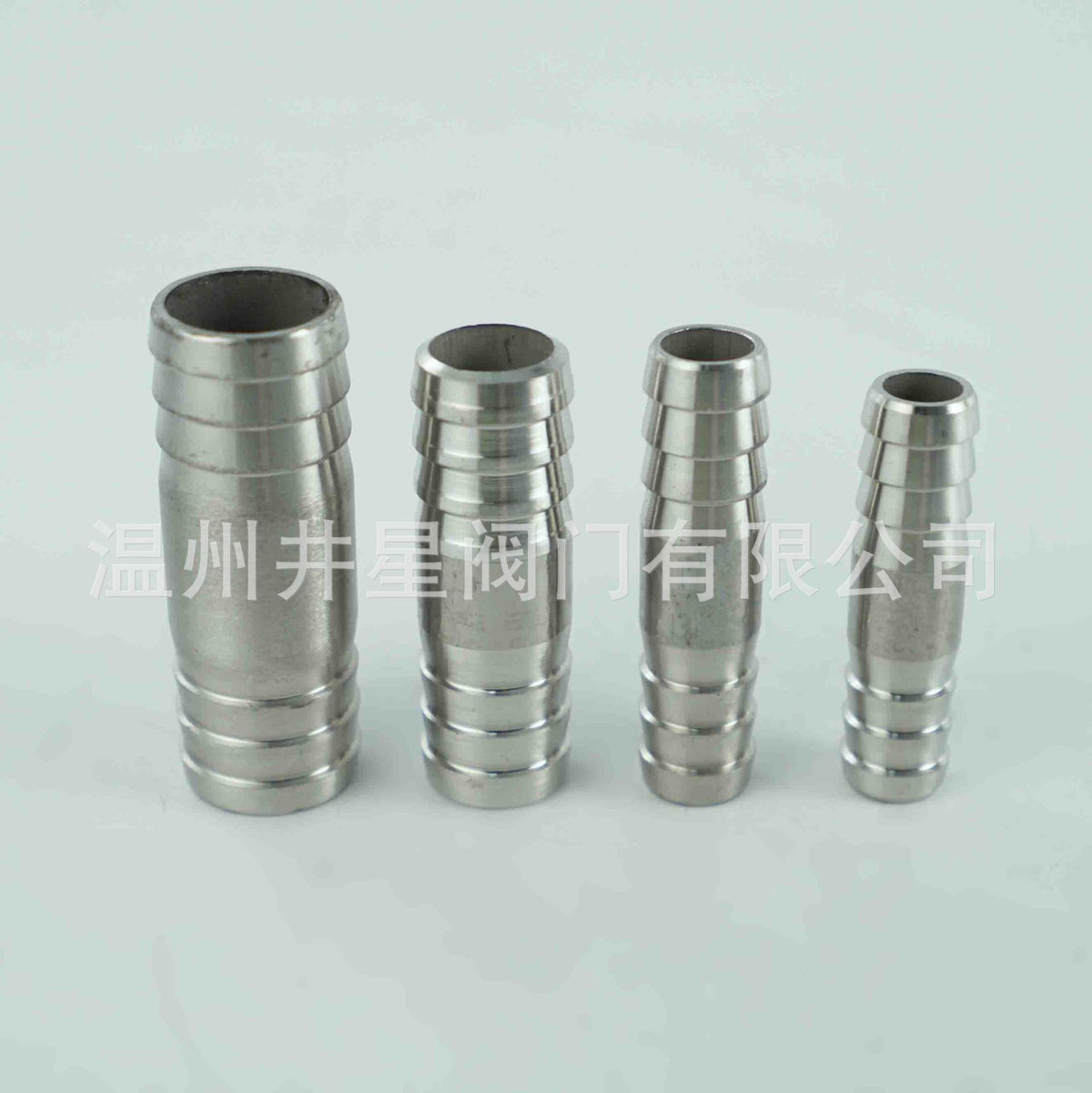 304 Stainless Steel Double Barb Hose Connector, Straight, 8mm-15mm, 41x100mm
