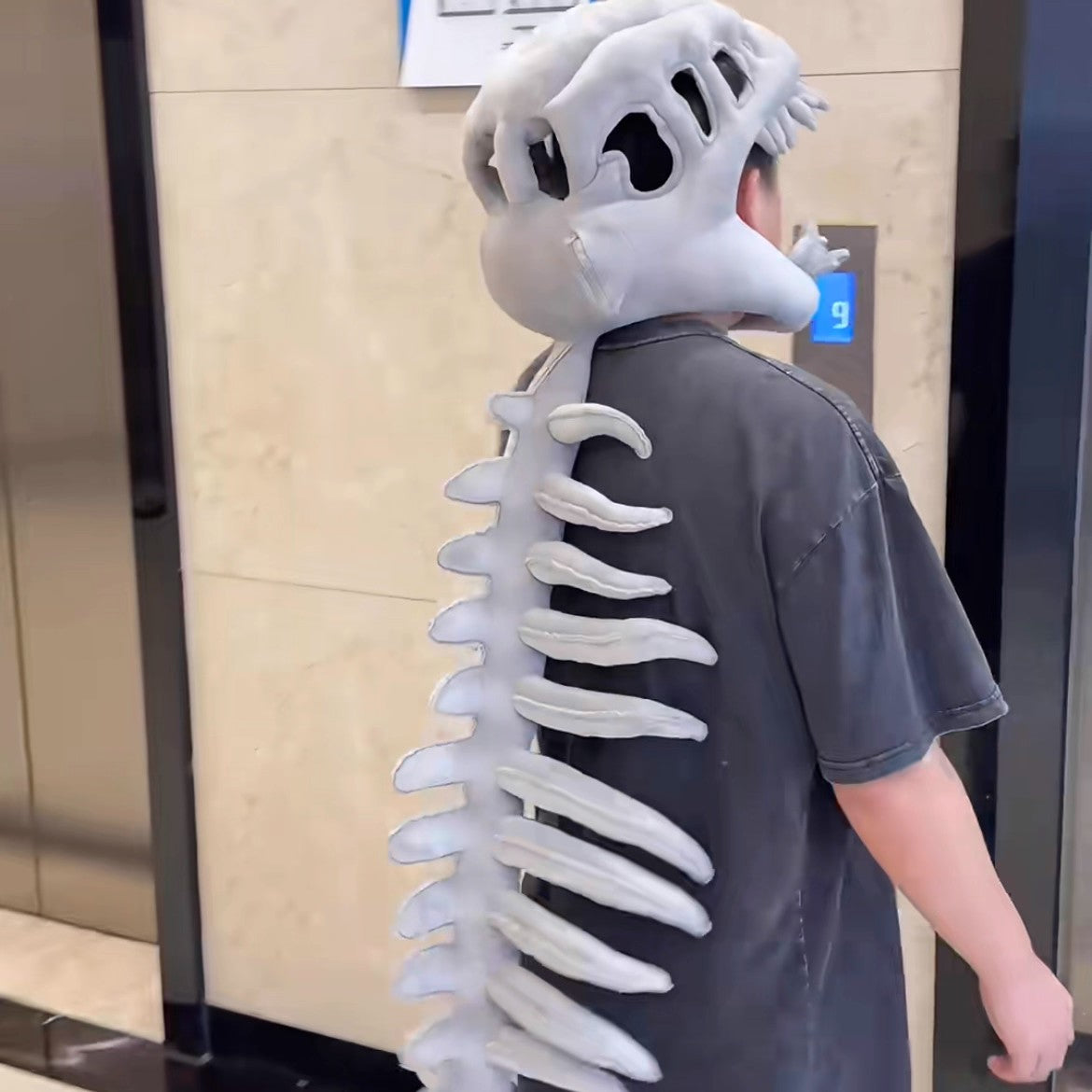 Dinosaur Skeleton Funny Headgear Plush Toy Hat for Youth