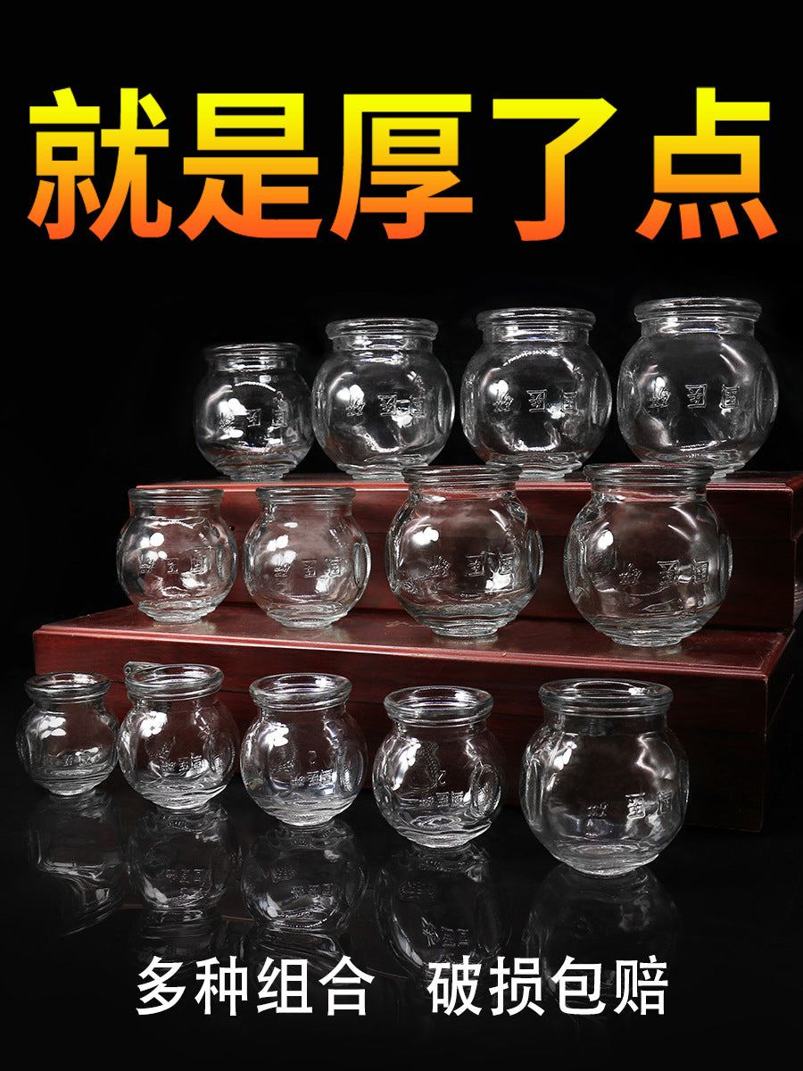 Traditional Chinese Medicine Cupping Jars Set - Vacuum Glass Cups for Moxibustion and Cupping Therapy