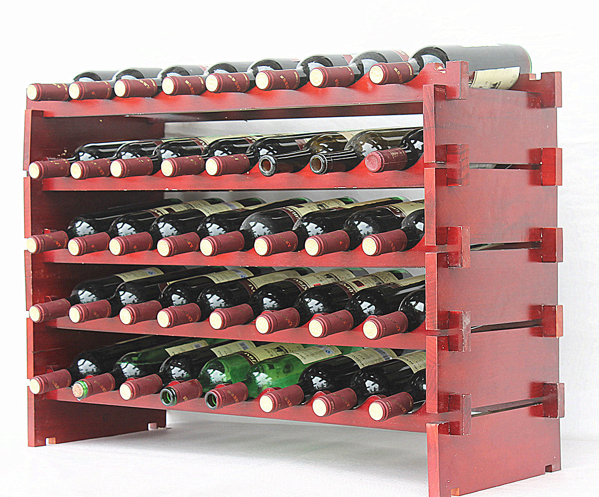 Stackable Wooden Wine Rack for Desktop - Customizable Display Stand for Red Wine Bottles
