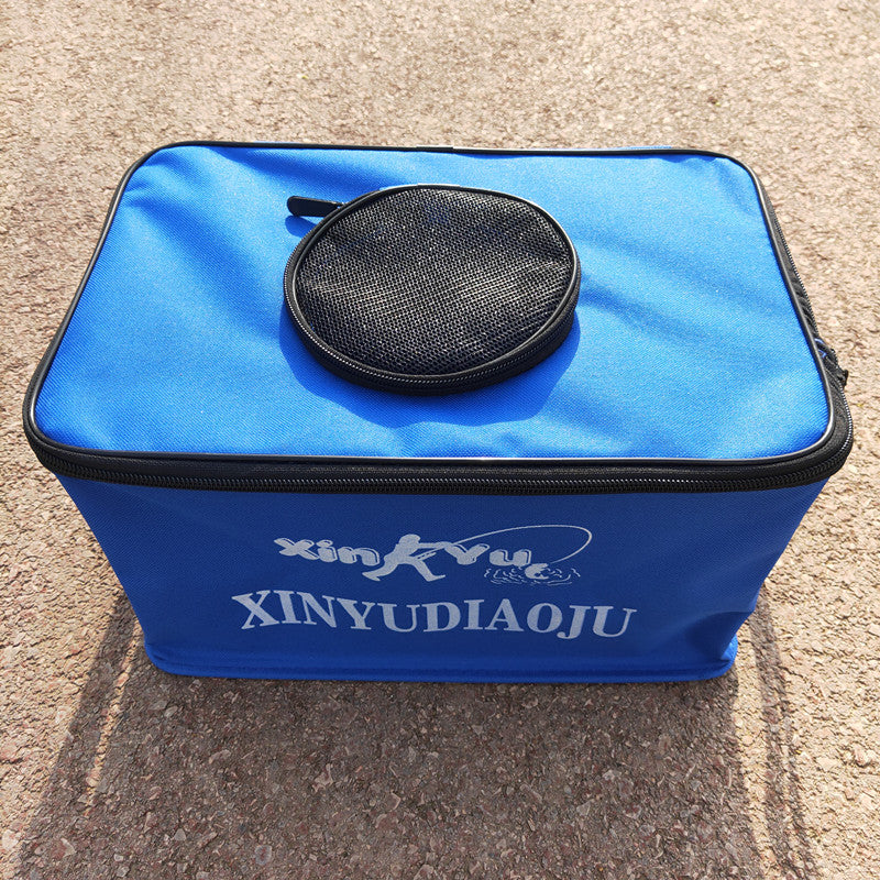 Portable Collapsible Canvas Fishing Bucket Live Fish Container Water Tank for Outdoor Fishing Tackle