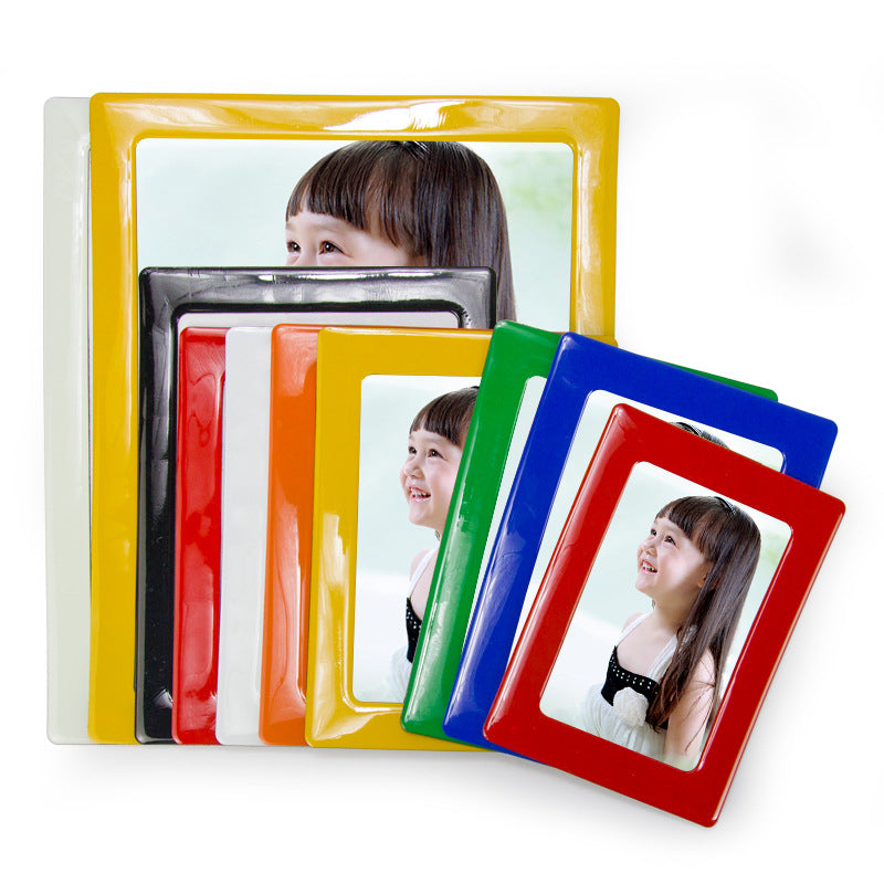 Creative Magnetic Crystal Photo Frame 6x7 inch White PVC Kids DIY Picture Frame Colorful Combination Frame