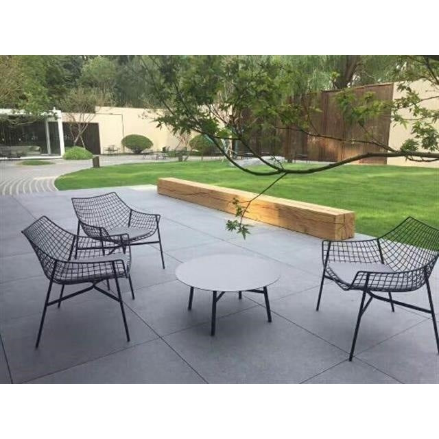 Outdoor Bistro Table and Chair Set, Iron Wire Bar Stool, Cafe Dining Chair, Nordic Park Furniture