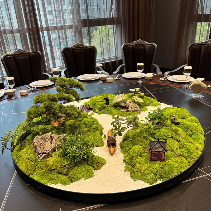 Luxury Hotel Dining Table Centerpiece Micro Landscape Bonsai Decoration Chinese Style