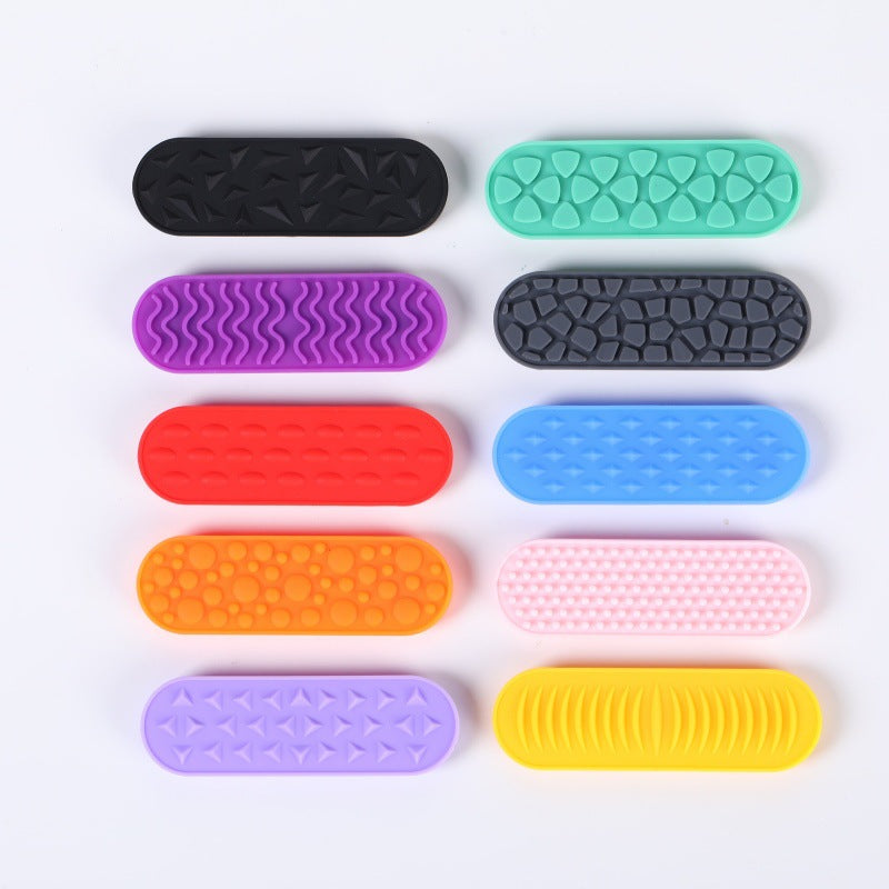 Sensory Fidget Toys Silicone Stress Relief Suction Cup Textured Strips for Anxiety and Focus