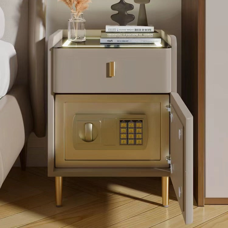Ultra-Narrow Smart Nightstand with Safe, Wireless Charging, and USB Port