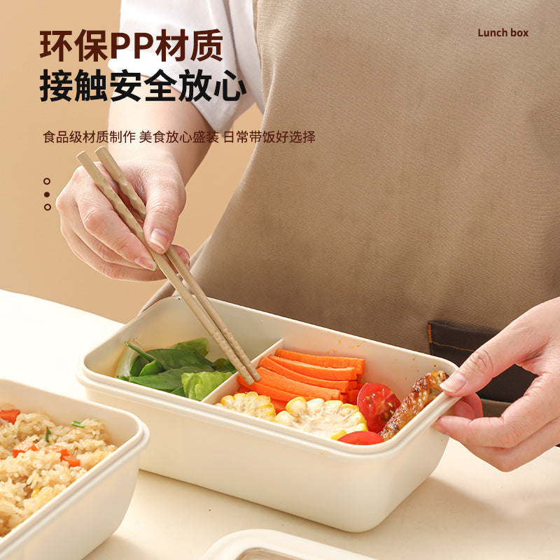 Microwaveable Divided Lunch Box for Office Workers, 1100ML Bento Box for Healthy Meals