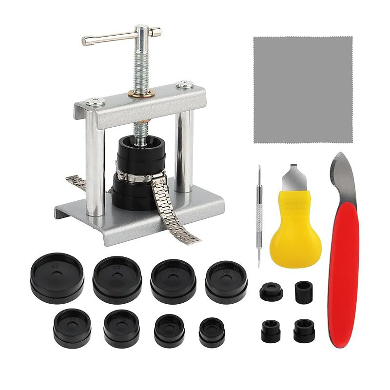 Manual Watch Repair Tool Press Machine for Battery Replacement and Back Cover Pressing, Simple Screw Presser for Mechanical Watches