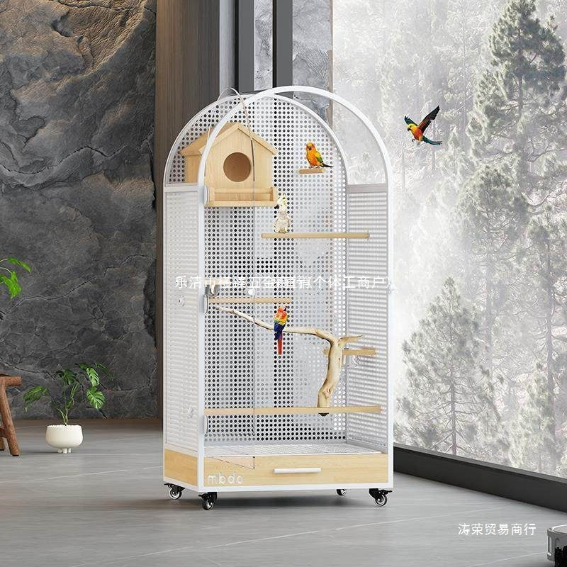 Panoramic Splash-Proof Bird Cage Parrot Cage Space Arch Luxury Bird Villa Large Indoor Bird Cage DIY Bird Nest