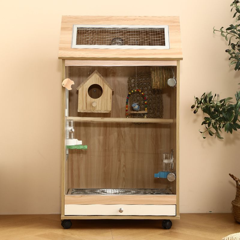 Solid Wood Parrot Cage for Adult Cockatiels Breeding and Ornamental Birds, DIY Landscape Cage