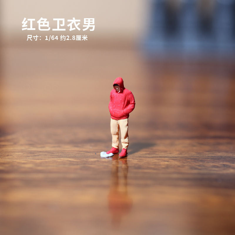 1/64 Scale Miniature Figure Car Model, Resin Scene Character for Photography and Diorama
