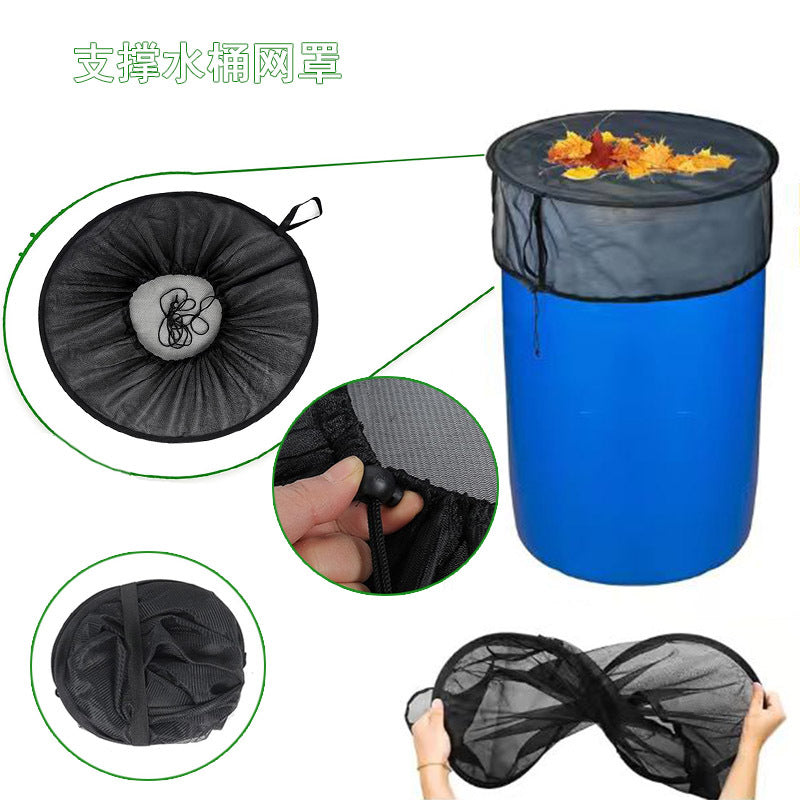 Outdoor Rain Barrel Cover with Insect Net and Filter Screen