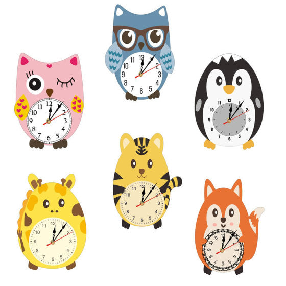 Cartoon Animal Wall Clock Student Creative Wall Clock Children's Room Cute Decorative Clock