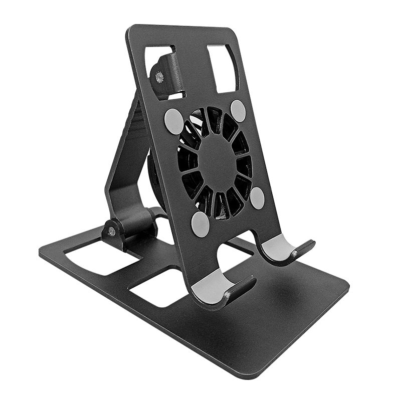 Tablet Cooling Stand with Fan, Metal Aluminum Alloy Foldable Desktop Support, Ultra-Thin and Light