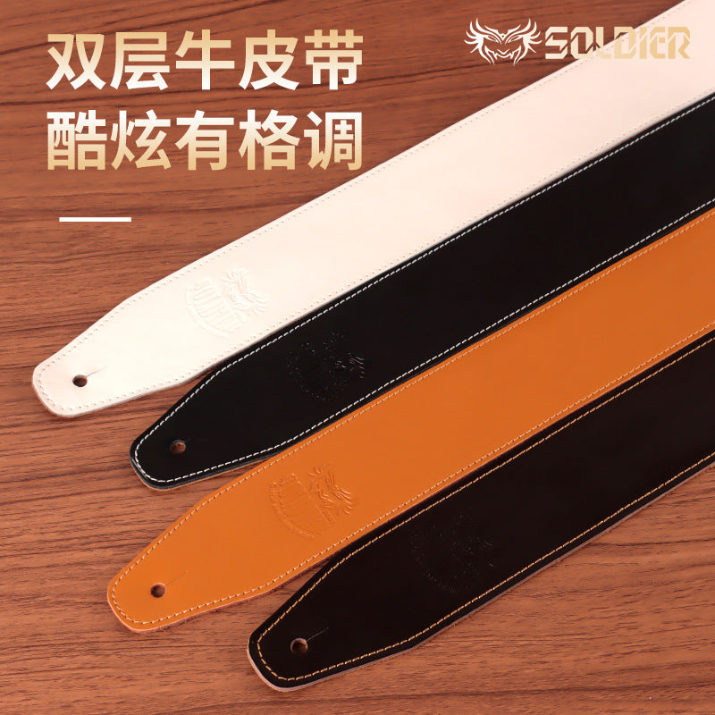 Soldier Leather Guitar Strap for Classical, Acoustic, Electric, Bass Guitar