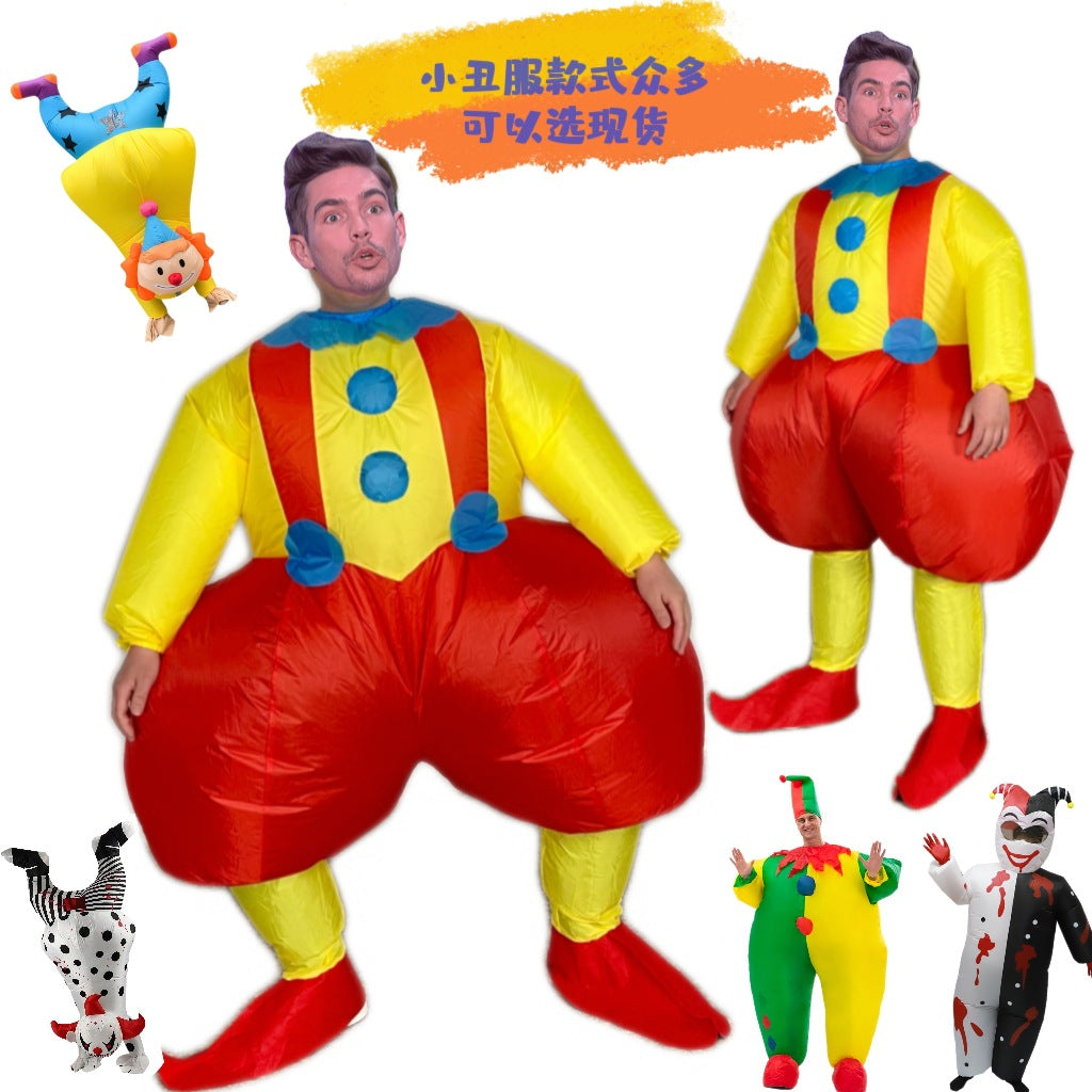 Halloween Party Clown Inflatable Costume for Role Play Evil Upside Down Clown
