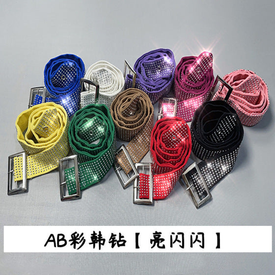 Shiny Rhinestone Belt for Pants and Dresses, New Korean Fashion, Versatile Accessory